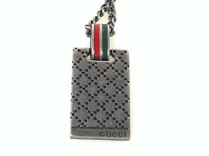 グッチ　GUCCI　ディアマンテ　シェリーライン　ネックレス　ペンダント　シルバー925　ダークシルバー　メンズ　レディース　YAS-8888