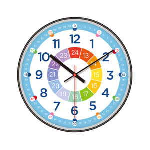 ☆ タイプI ☆ 知育時計 nack2425 知育時計 静か 時計 アナログ 静音 壁掛け 掛け時計 壁掛け時計 学習時計 アナログ時計