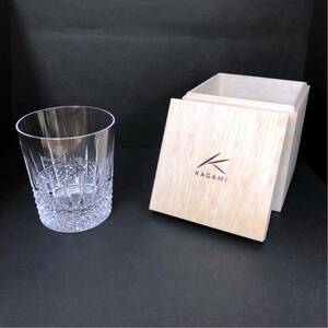 【新品】カガミクリスタル ロックグラス Monthly Cup オールドファッション 木製箱入り T493-1521