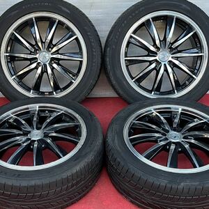 7分山。WEDS LEONIS 17インチ×7J +45 PCD100 4穴FIREHAWK 215/50R17ラジアル4本。ヴィッツ アクア コンパクトカー等 。18年式。