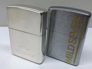 15【未使用品】マイルドセブン MILDSEVEN メビウス マイセン ロゴ ロゴマーク ZIPPO ジッポ 2個セット 喫煙具 コレクション 本体のみ