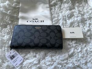 267 新品未使用 COACH コーチ 長財布 シグネチャー ラウンドファスナー アウトレット F74597