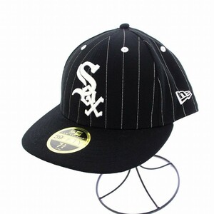 ニューエラ NEW ERA LP 59FIFTY MLB Pinstripe シカゴ・ホワイトソックス ブラック ベースボールキャップ 野球帽 61.5cm 黒 /KH メンズ
