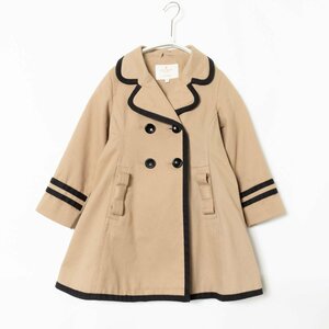 Kate Spade ケイトスペード キッズ トレンチコート アウター リボン ベルト付き 110cm 綿100% コットン ベージュ 綺麗め 子供服