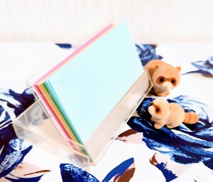 即決 珍品 レトロポップ 昭和レトロ CASSETTE MEMO 可愛い カセットテープ 綺麗な 虹色 カラフル メモ帳 メモスタンド 