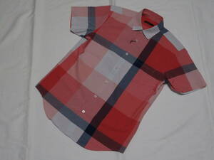 ブラックレーベル クレストブリッジ 半袖デザインシャツ M 18,000円 赤系