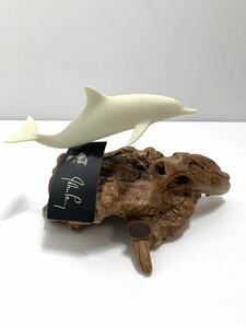 ジョン・ペリー イルカの彫刻 バールウッド 流木 John Perry Dolphin Sculpture Burl Wood Driftwood インテリア　オブジェ　