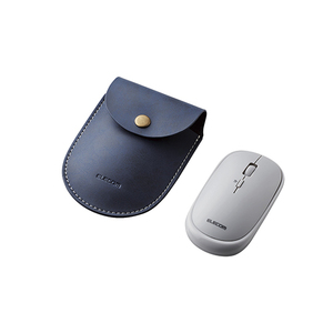 エレコム BlueLEDマウス/薄型/Bluetooth対応/4ボタン/ポーチ付/グレー M-TM10BBGY /l