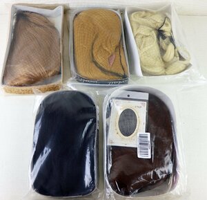 S◇未使用品◇ウイッグ 5点 まとめて セット メーカー等詳細未確認 WIG CAP 人工毛 マシンメイド ライトブラウン ブラック 他