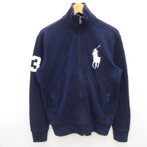 ポロ バイ ラルフローレン Polo by Ralph Lauren ジャケット ブルゾン ジップアップ ビッグポニー ナンバリング コットン ネイビー 紺 S ■