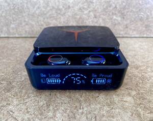Bluetooth ワイヤレスイヤホン デジタルインジケーター スライド式収納ケース マイク イヤフォン ヘッドホン ゲーミング ヘッドセット