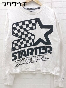 ◇ X-girl エックスガール STARTER BLACK LABEL スターターブラックレーベル 長袖 トレーナー サイズ2 ホワイト レディース