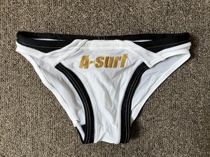 AQUX 競パン WHITE&BLACK 新品 SSサイズ Vパン ビキニ 脇幅狭い 極小 透け感 完売品