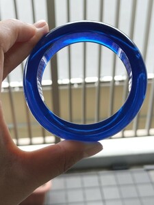 ブルーナチュラルアンバー　バングル　ブレスレット　56mm