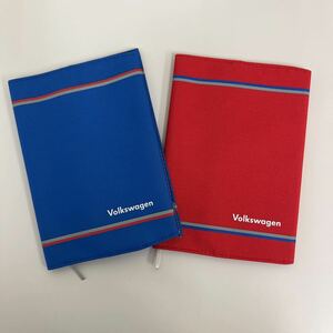 未使用 非売品　Volkswagen フォルクスワーゲン ノベルティ ブックカバー　文庫本サイズ　赤　青