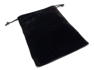 ベロア 巾着袋 ポーチ ギフト ラッピング ブラック 黒 (16cm×12cm) (1個)