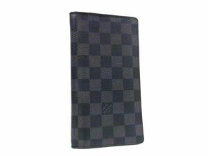 1円 LOUIS VUITTON ルイヴィトン N62665 ダミエグラフィット ポルトフォイユ ブラザ 二つ折り 長財布 ウォレット ブラック系 AY0775