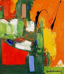 【フルサイズ版】ハンス・ホフマン The Lark 1960年 抽象絵画 モダンアート 壁紙ポスター 585×675mm はがせるシール式 001S1