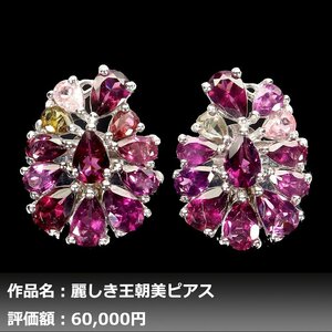 【1円新品】イケゾエガレ｜11.00ct 天然トルマリン&ガーネット K14WG仕上ピアス｜作家モノ｜本物保証｜NGL鑑別対応