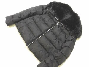 2021秋冬 美品 MONCLER モンクレール エコファー ダウンジャケット レディース ◇ 0 ブラック MEABAN メアバン G20931A00138 ▼ オト000/6D