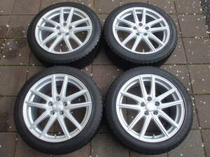 BS ECO FORME & 良品 7.1~6.9mm山 GY ICE NAVI7 235/45R18 エアセンサー付 レクサスGS RC ES ISクラウンマークXカムリ等　手渡可　送料安　