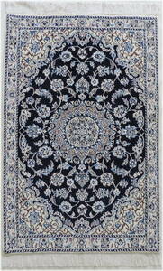 ペルシャ絨毯 カーペット ウール＆コットン 手織り高級 ペルシャ絨毯の本場 イラン ナイン産 玄関マットサイズ 119cm×80cm 本物保証