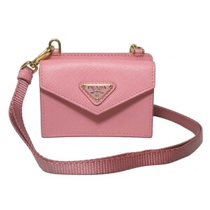 プラダ カードケース PRADA ロゴ ストラップ付き 1TL404 QHH F0442 SAFFIANO TRIANG / (ピンク系) アウトレット レディース 