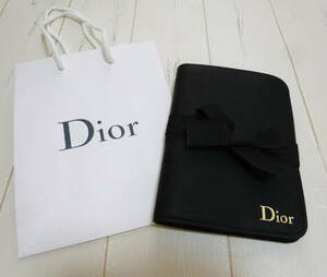 ディオールDior【メモ帳（手帳）＆ペンシルのセット】手帳はリボン付き ■Diorロゴ入り■ブラック■箱入り■レア　※非売品　送料無料　　