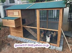 大好評★大型飼育ケージ 動物ケージ 天然杉材 屋外 アヒル 鳥かご ニワトリかご 多頭飼い 通気性 耐磨耗 組立通気性が良い 丈夫 おうち