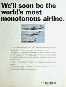 稀少！1967年ルフトハンザドイツ航空広告/Lufthansa/Boeing Jet/エアライン/旅行/観光/9
