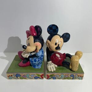 レア Disney ディズニートラディションシリーズ ジムショア フィギュア ミッキー＆ミニー ブックエンド 木彫り調 Mickey&Minnie Bookends