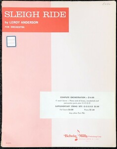 ルロイアンダーソン そりすべり leroy anderson Sleigh Ride 輸入楽譜/洋書/フルスコア/オーケストラ/吹奏楽/belwin mills