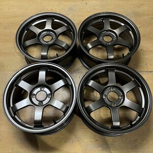 C207 メーカー不明 6スポーク 7J 16インチ 4H 100+ 42 4本 軽量 ブロンズ 中古アルミホイール RACING 37