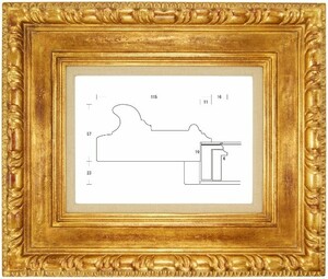 額縁 油彩額縁 油絵額縁 木製フレーム SACA04-10 金 サイズP80号