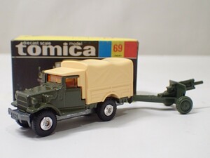 m2325 / 未使用 保管品 トミカ 日本製 No.69 トヨタ 自衛隊 トラック 黒箱 トミー TOMY TOMICA TOYOTA JSDF TRUCK 当時物 現状品