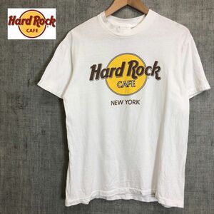 G169-F-N◆ old ◆ USA製 ◆ Hard Rock CAFE ハードロックカフェ 半袖Tシャツ カットソー ロゴプリント ◆ sizeM コットン ホワイト 古着