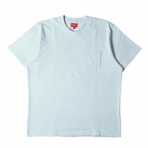Supreme シュプリーム Tシャツ サイズ:XL 22SS クラシックロゴ ヘビー ポケット クルーネック 半袖 Tシャツ S/S Pocket Tee ライトブルー