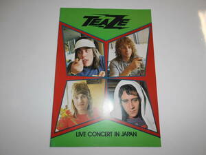 パンフレット プログラム (チラシ チケット半券)テープ teaze ティ―ズ 1978年昭和53年 TEAZE LIVE CONCERT IN JAPAN カナダのバンド.