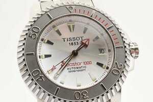 稼働品 ティソ シースター 1000 デイト ラウンド 裏スケ A464/564 自動巻き レディース 腕時計 TISSOT