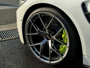 【美品】【即決送料無料】BBS FI-R 9.5J 10.5J PCD 120 BMW M4 F82 タイヤ付き 1台分 バリ山【ほぼ新品】FIR FI R 検：RI-D RID LM LMR F80