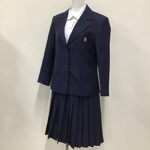 O57 (中古) 兵庫県 北条高校(旧制服) 3点セット /M/W64/丈63/ブレザー/ブラウス/スカート/紺/NIKKE/中学校/高校/制服/学生/学生服/女子学生