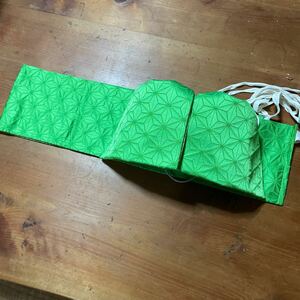 和装 作り帯　かんたん帯　浴衣帯　緑　used