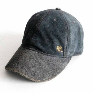 【美品】RRL 【 インディゴレザー キャップ】 帽子 ラルフローレン 2402321