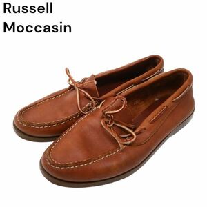 Russell Moccasin ラッセルモカシン 通年 レザー デッキシューズ 革靴 Sz.27.5cm位　メンズ ブラウン　I4G00134_4#U