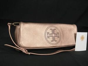 1円 ■美品■ TORY BURCH トリーバーチ レザー クロスボディ ショルダーバッグ 斜め掛け レディース ピンクゴールド系 FC4674