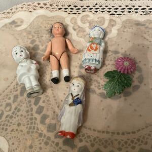 ヴィンテージ ビスク　ドール　人形　陶器　ミニチュア　アンティーク レトロ ビンテージ ミニョネット　日本製　置物
