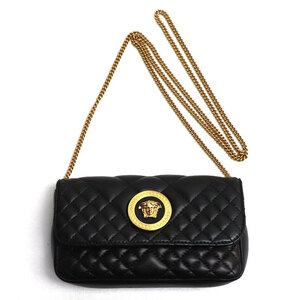 VERSACE ヴェルサーチ メデューサ　アイコン　ミニ　チェーンバッグ ショルダーバッグ ブラック DBFG966 レディース 中古 美品