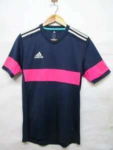 adidas アディダス プラクティス シャツ 半袖T 紺 M b16455