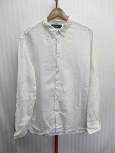 ポールスミス　リネンシャツ　メンズXL LL　白シャツ　ドット柄シャツ　麻100％使用シャツ　春夏シャツ　ホワイトシャツ カットソー　05103