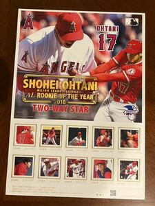 大谷翔平選手 2018 MLBア・リーグ新人王受賞記念 フレーム切手 額面620円 SHOHEI OHTANI